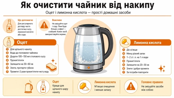Позбудьтеся накипу в чайнику: дієві домашні методи