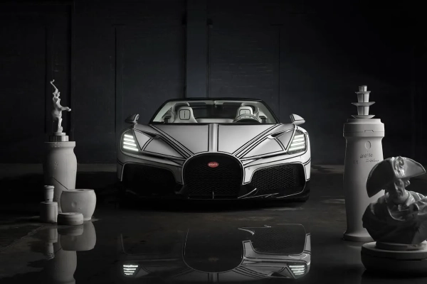 Деталі інтер'єру Bugatti W16 Mistral Blanc Éternel