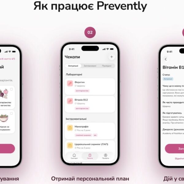 Prevently: Український застосунок для жінок, що дбає про профілактику здоров’я