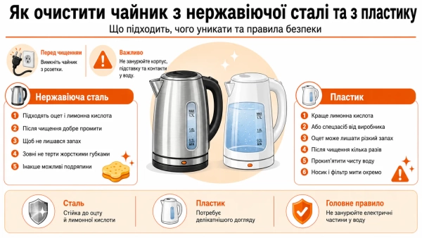 Чистка пластикового чайника