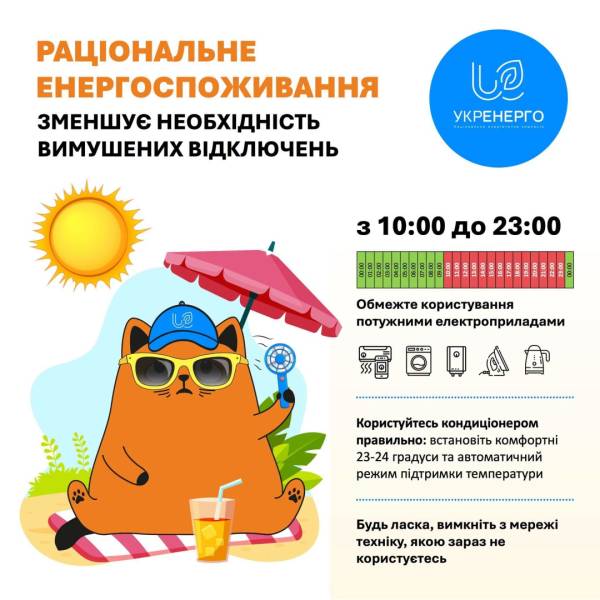 Спека випробовує мережу: Укренерго закликає до економії електроенергії 4 Спека випробовує мережу: Укренерго закликає до економії електроенергії 4