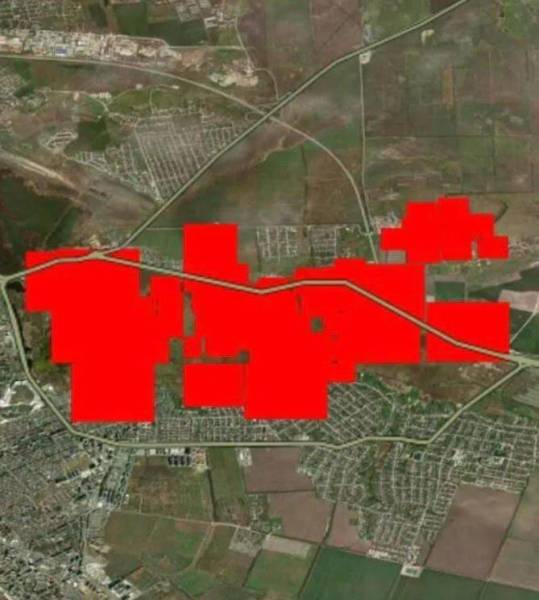 Супутниковий знімок пожежі біля Анапи Супутниковий знімок пожежі біля Анапи