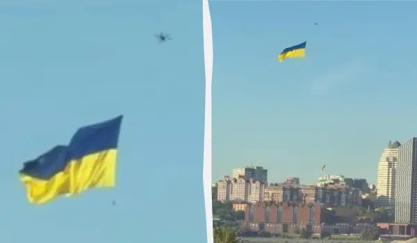 Велетенський прапор України замайорів над Дніпром 3
