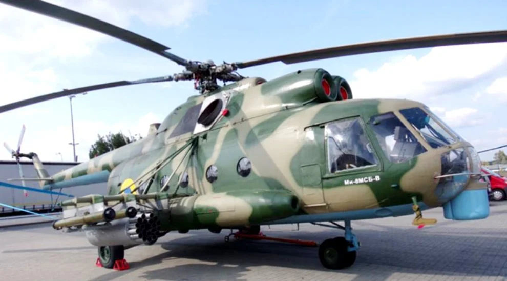 Мі-8МСБ-В із системою управління озброєнням 524-Р і ракетами Р-2В. Виставка MSPO-18. Фото: defence-ua