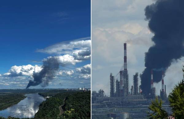 Пожежа на нафтопереробному заводі (НПЗ) в російській Уфі