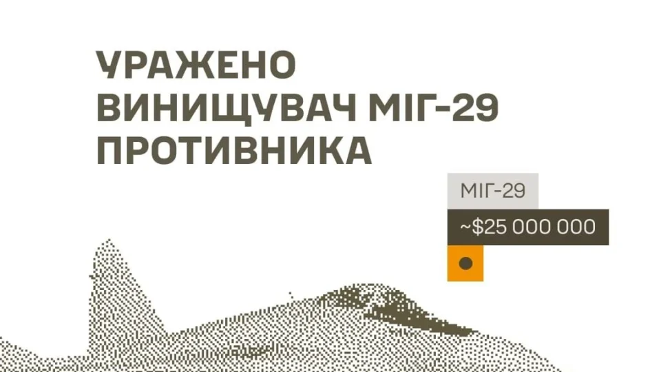 Сили оборони уразили винищувач МіГ-29 у Ростовській області, комплекси РЕБ та склади окупантів — Генштаб 