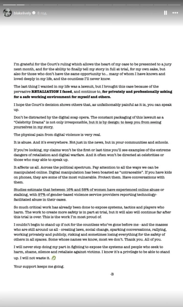 Суд США відкинув частину претензій Блейк Лайвлі до Джастіна Балдоні 2